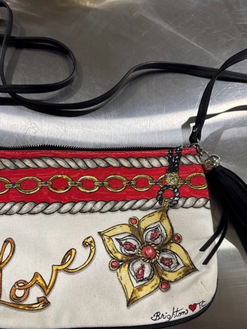 Brighton Glitter and go Crossbody Bag with Tassel